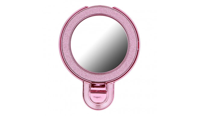 Phone stand CIRCLE MIRROR - stick-on - pink