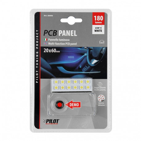 Led plaat 12-LEDI 20X60mm valge