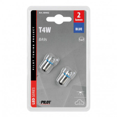 Pirn mikro, 2tk, 12V, 1LED, T4W, BA9s
