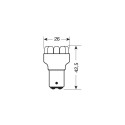 Led pirn 12V,21/5W,BAY15D punane