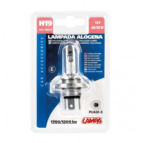 H19, 12V,60/55W, PU43t-3, 1200/1700lm, E