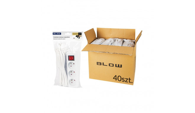 98-531# Przedłużacz sieciowy pr-370wsp 3-gniazda z uziemieniem+wyłącznik 1,5 (40 tk.)