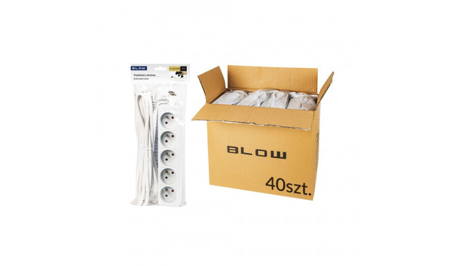 98-518# Przedłużacz sieciowy pr-570p 5-gniazd z uziemieniem 3m biały 3x1,5mm  (40 tk.)