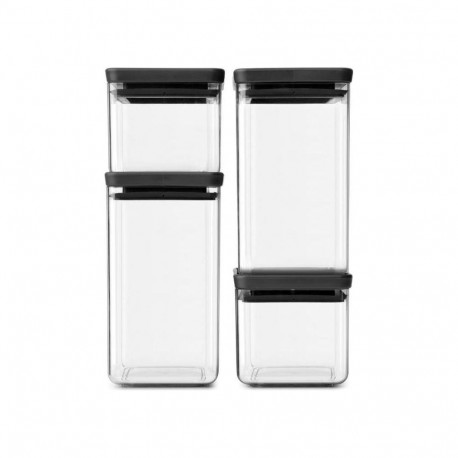 Brabantia säilituspurk TASTY+ 4x1 kandiline, tumehall