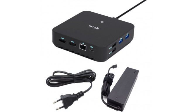 "I-TEC USB-C DS 2 x HDMI 1x DP 1x GLAN 1x USB-C 3.2 3x USB-A 3.2 2x USB 2.0 1x 3.5mm Audio"