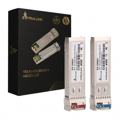Extralink SFP+ 10G SFP+ WDM moodul 10Gbps 1270/1330nm, üherežiimiline, 2km, paar