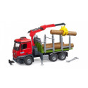 Ciężarówka mercedes benz arocs z dźwigiem do przewozu drewna + 3 kłody