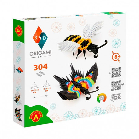Origami 3d - 2 w1 liblikas, mesilane