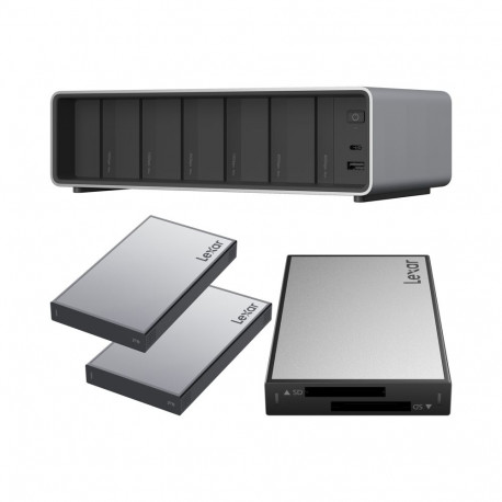 Lexar Professional Workflow Pro Thunderbolt4 ühenduse, kahepesalise SD-lugeja ja 2x2TB SSD-ga
