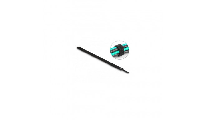 DeLOCK Hook-and-loop cable tie L 300 x W 12 mm black 10 pieces