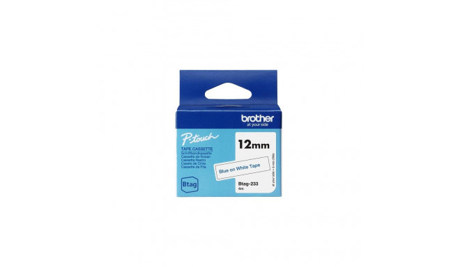 Brother BTAG-233 label-making tape Blue on white