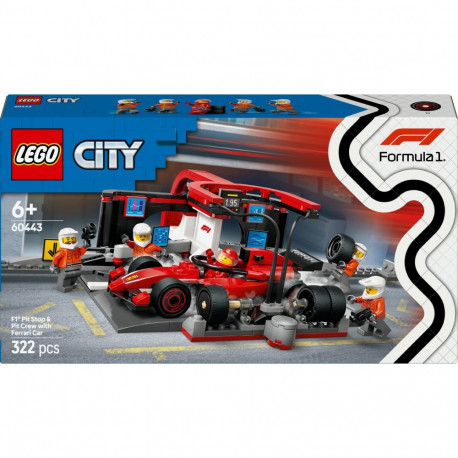 "LEGO 60443 City F1 Boxenstopp mit Boxencrew und Ferrari Flitzer"