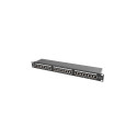 Lanberg patch paneel 24 porti 1U 19" cat.5E FTP varjestatud must