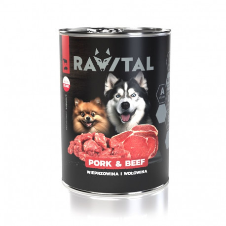 Ravital Pork & Beef konserv koerale 800g