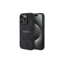 Guess 4G Collection Leather Metal Logo MagSafe Case for iPhone 14 Pro Max - Black