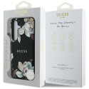 Guess Grained Printed Flower Pattern MagSafe case for Samsung Galaxy S25 black
