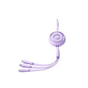 Joyroom Colorful Series S-A40 Cable Retractable 3in1 USB-A - USB-C / Lightning / Micro USB 1m - Purp