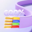 Joyroom Colorful Series S-A40 Cable Retractable 3in1 USB-A - USB-C / Lightning / Micro USB 1m - Purp