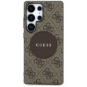 Guess 4G Round Patch Classic Logo MagSafe Case for Samsung Galaxy S25 Ultra Brown