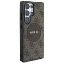 Guess 4G Round Patch Classic Logo MagSafe Case for Samsung Galaxy S25 Ultra Brown