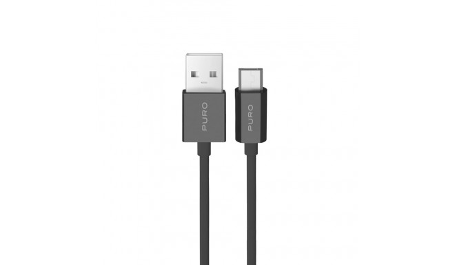 Puro 12W TPE USB-A - microUSB 2m Cable - Black