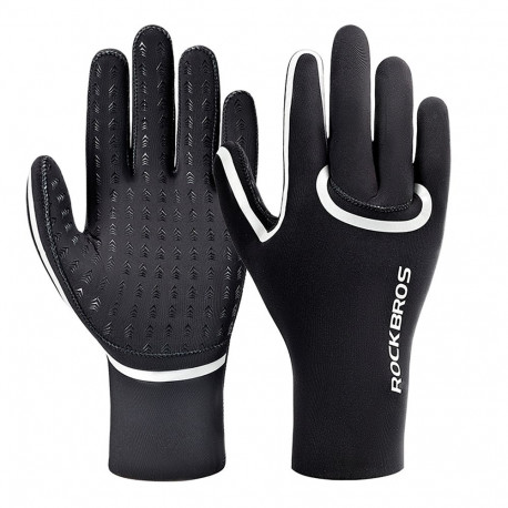 Rockbros full waterproof cycling gloves, size: XXL - black