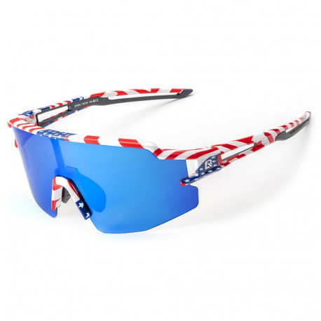 Rockbros Polarized Cycling Glasses with UV Protection and Corrective Insert Blue Lenses - USA Patter