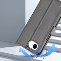 Dux Ducis Lawa iPhone 16e Leather Case with Detachable Magnetic Wallet - Gray