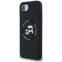 Karl Lagerfeld Liquid Silicone Karl & Choupette Heads Case with MagSafe for iPhone 16e - Black
