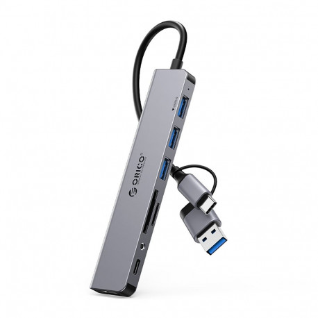 Orico YSA8-U3 USB-A/USB-C Hub Docking Station 3x USB-A 2.0 + 1x USB-A 3.0 + 1x USB-C 2.0 + 1x 3.5mm 