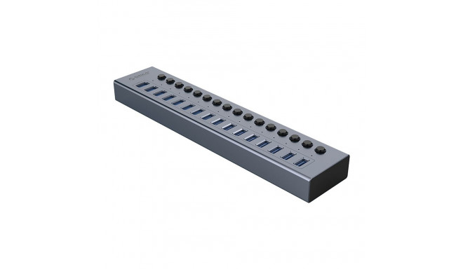 Orico BT2U3-16AB Hub 16x USB-A 3.0 with switches - gray