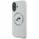 Karl Lagerfeld Silicone Double Heads And Circle MagSafe case for iPhone 16 beige