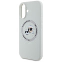 Karl Lagerfeld Silicone Double Heads And Circle MagSafe case for iPhone 16 beige