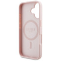 Guess Grained Printed Flower Pattern MagSafe iPhone 16 Case Pink