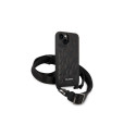 Karl Lagerfeld Monogram Plaque Logo Strap Case for iPhone 14 / 15 / 13 6.1" - Black