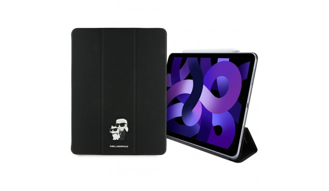 Karl Lagerfeld Saffiano Magnetic Karl & Choupette iPad Air 13" 2024 Book Cover Case - Black