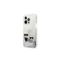 Karl Lagerfeld Liquid Glitter Karl&Choupette case for iPhone 13 Pro Max 6.7" - silver