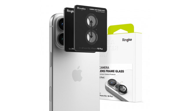 Ringke Camera Frame Protector 2-pack for iPhone 16 / 16 Plus - Black