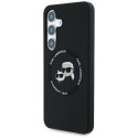 Karl Lagerfeld Silicone Double Heads And Circle MagSafe Samsung Galaxy S25 case black