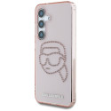Karl Lagerfeld Rhinestones K. Head Logo Samsung Galaxy S25 Case Pink