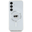 Case Karl Lagerfeld Button Karl Head Printed Logo MagSafe Samsung Galaxy S25 white