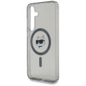 Karl Lagerfeld Button Choupette Head Printed Logo MagSafe Samsung Galaxy S25 case black