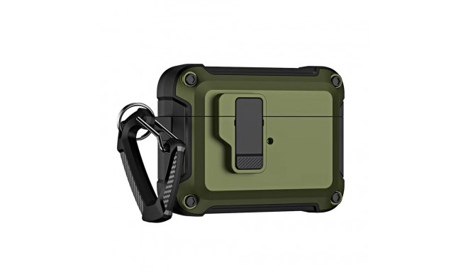 Airpods 4 Pro Armor Case with Carabiner - Green