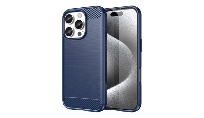 Carbon Case for iPhone 16 Pro Max Silicone Case - Blue