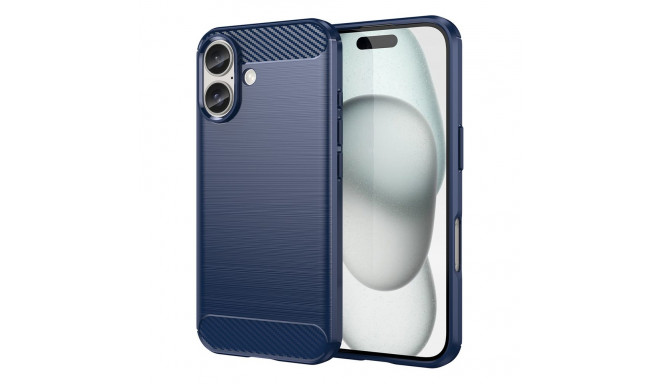 Carbon Case for iPhone 16 Silicone Case - Blue