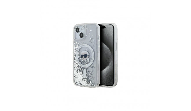 Karl Lagerfeld Liquid Glitter Karl Head MagSafe case for iPhone 15 / 14 / 13 - transparent