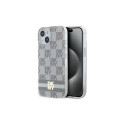 DKNY IML Checkered Mono Pattern & Printed Stripes MagSafe case for iPhone 15 / 14 / 13 - beige