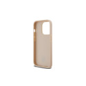 DKNY Leather Checkered Mono Pattern & Printed Stripes case for iPhone 14 Pro - pink