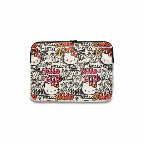 Hello Kitty PU Metal Logo case for a 14" laptop - beige