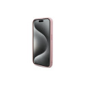 Guess Saffiano Iridescent Script case for iPhone 15 Pro - pink